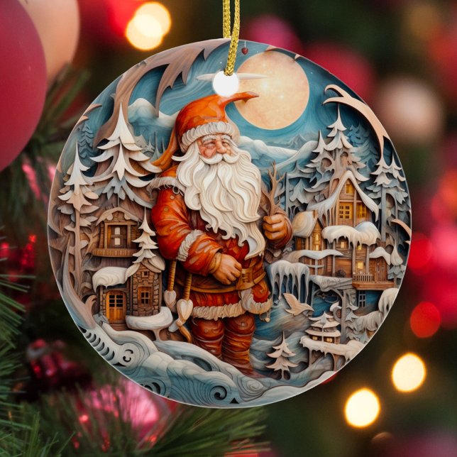 Niedlicher Weihnachtsmann Personalisiert Keramik Ornament (Von Creator hochgeladen)