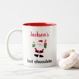 Niedlicher Weihnachtsmann Personalisiert Kinder He Zweifarbige Tasse