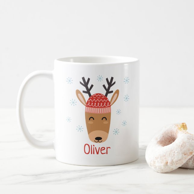 Niedlicher Weihnachtsmann Personalisierte Weihnach Kaffeetasse (Mit Donut)