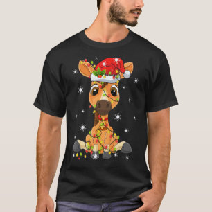 Niedlicher Weihnachtsmann Pferd Weihnachtsbaum Lic T-Shirt