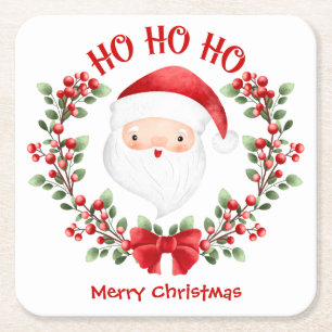 Niedlicher Weihnachtsmann Rechteckiger Pappuntersetzer