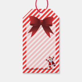 Niedlicher Weihnachtsmann Red Bow Frohe Weihnachts Geschenkanhänger