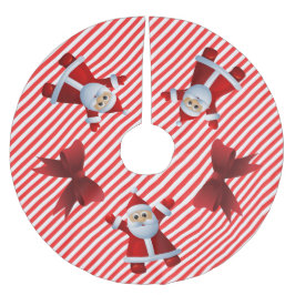Niedlicher Weihnachtsmann Red Bows Frohe Weihnacht Polyester Weihnachtsbaumdecke