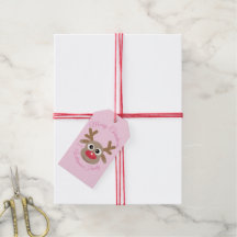 Niedlicher Weihnachtsmann Reindeer Pink Script Nam