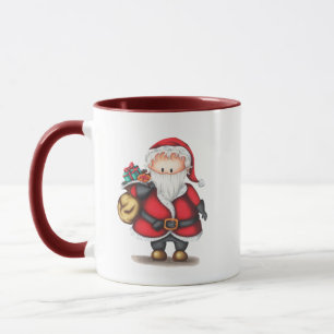 Niedlicher Weihnachtsmann Roter Anzug Weihnachten Tasse