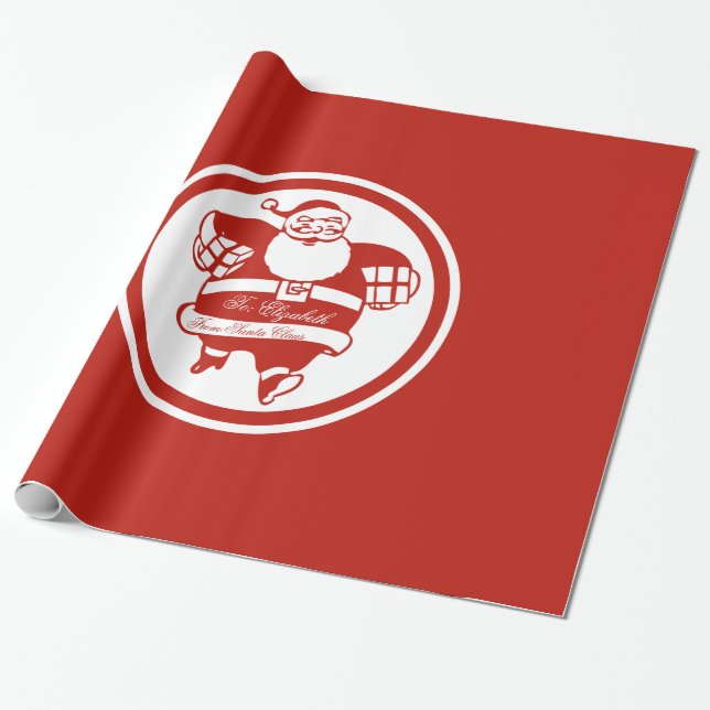 Niedlicher Weihnachtsmann Roter Weihnachtsgeschenk Geschenkpapier (Ungerollt)