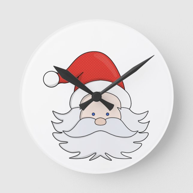 Niedlicher Weihnachtsmann Runde Wanduhr (Vorderseite)