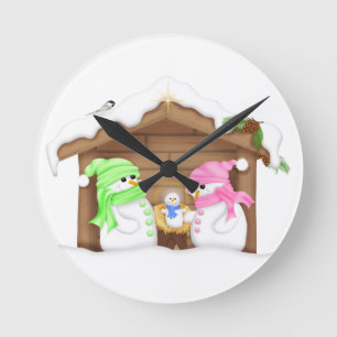 Niedlicher Weihnachtsmann Runde Wanduhr
