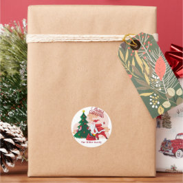 niedlicher Weihnachtsmann Runder Aufkleber