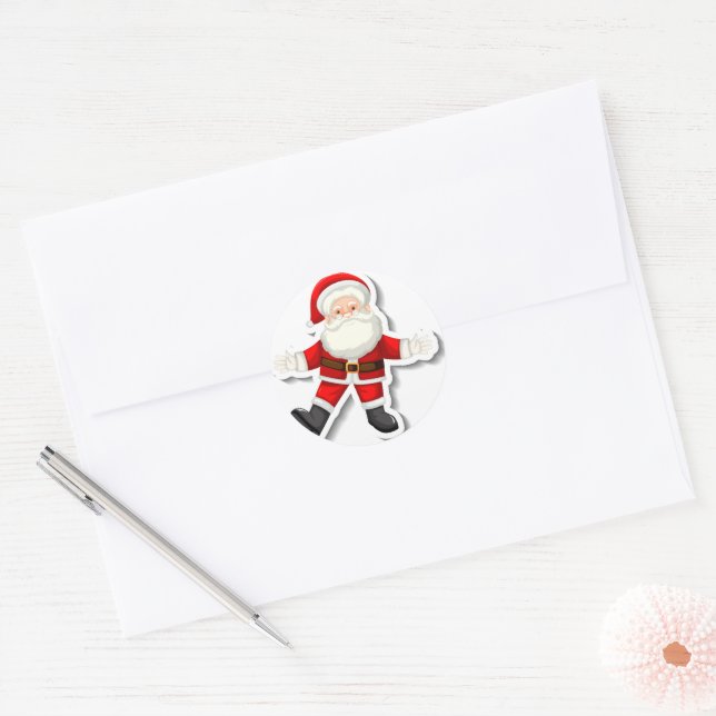 Niedlicher Weihnachtsmann Runder Aufkleber (Umschlag)