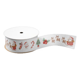 Niedlicher Weihnachtsmann Schneemann Rentier Ripsband