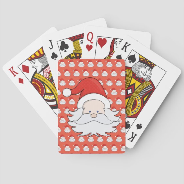 Niedlicher Weihnachtsmann Spielkarten (Rückseite)