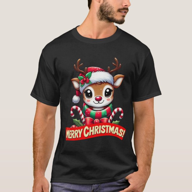 Niedlicher Weihnachtsmann T-Shirt (Vorderseite)