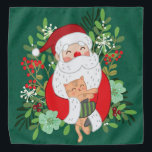 Niedlicher Weihnachtsmann und Katze Halstuch<br><div class="desc">Festlicher Jolly-Weihnachtsmann</div>