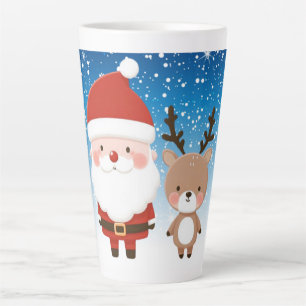 Niedlicher Weihnachtsmann und Reindeer Milchtasse