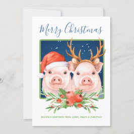 Niedlicher Weihnachtsmann und Rentier Weihnachtsma Feiertagskarte