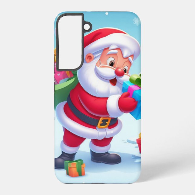 Niedlicher Weihnachtsmann und Schneemann Samsung Galaxy Hülle (Rückseite)