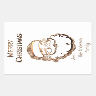 Niedlicher Weihnachtsmann Weihnachten Rechteckiger Aufkleber