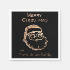 Niedlicher Weihnachtsmann Weihnachten Schwarz und  Serviette