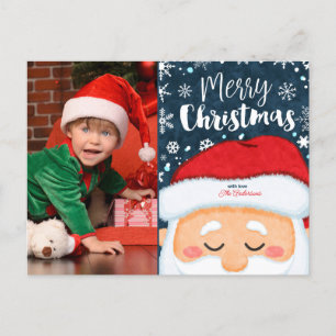 Niedlicher Weihnachtsmann Weihnachts-Foto Postkart Postkarte