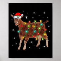 Niedlicher Weihnachtsmann Ziege Weihnachtsbaum Lic