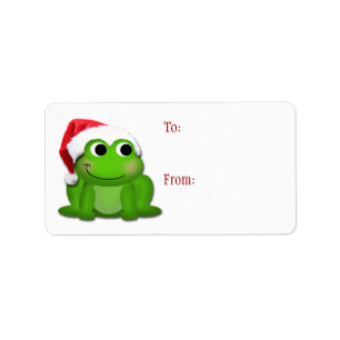Niedlicher WeihnachtsmannmützeFroggy - Adressaufkleber