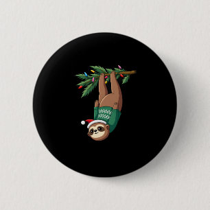 Niedlicher Weihnachtsmarkt Weihnachtsmannmütze Wei Button