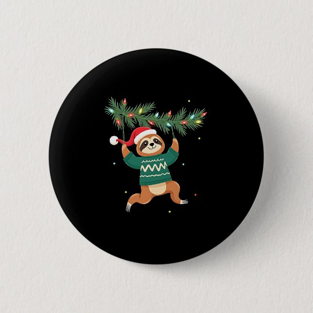 Niedlicher Weihnachtsmarkt Weihnachtsmannmütze Wei Button (Vorderseite)