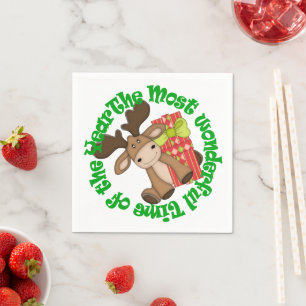 Niedlicher Weihnachtsmoose Serviette