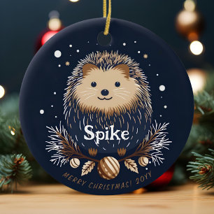 Niedlicher Weihnachtsname Igel Name des Tieres Keramik Ornament
