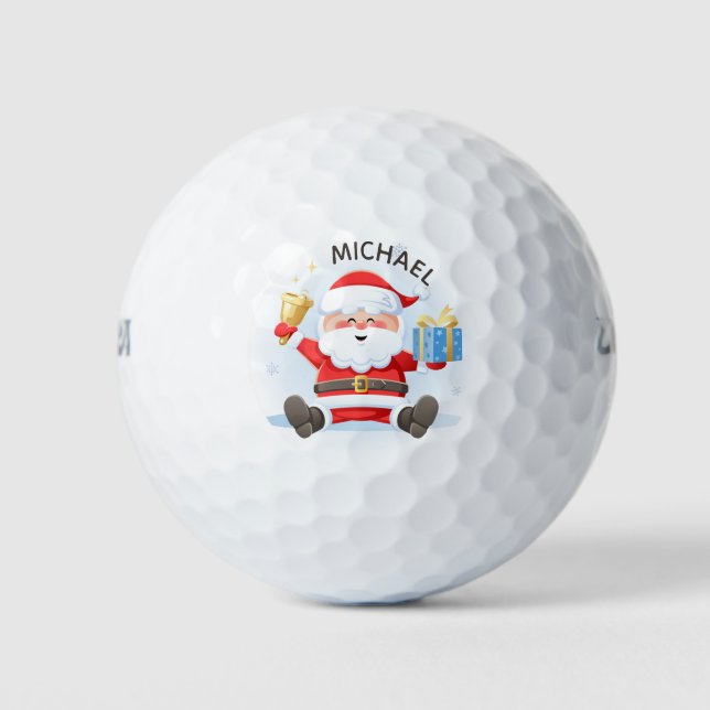 Niedlicher Weihnachtsname Personalisiert Golfball (Vorderseite)