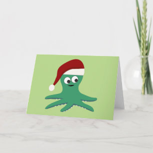 Niedlicher Weihnachtsoktopus Feiertagskarte