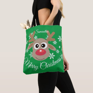 Niedlicher Weihnachtspass Reindeer Green White Scr