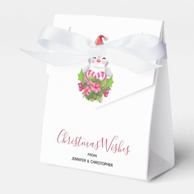 Niedlicher Weihnachtspenguin der Weihnachtsmannmüt Geschenkschachtel (Vorderseite)