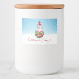 Niedlicher Weihnachtspenguin der Weihnachtsmannmüt Lebensmitteletikett