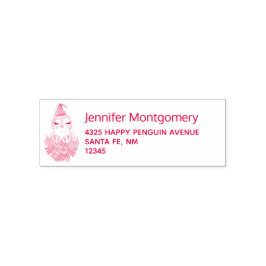 Niedlicher Weihnachtspenguin der Weihnachtsmannmüt Permastempel