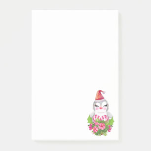 Niedlicher Weihnachtspenguin der Weihnachtsmannmüt Post-it Klebezettel