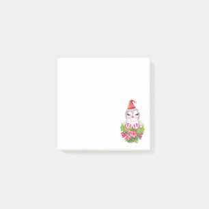 Niedlicher Weihnachtspenguin der Weihnachtsmannmüt Post-it Klebezettel