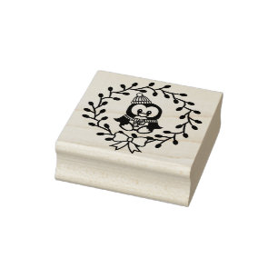 Niedlicher WeihnachtsPenguin Gummistempel