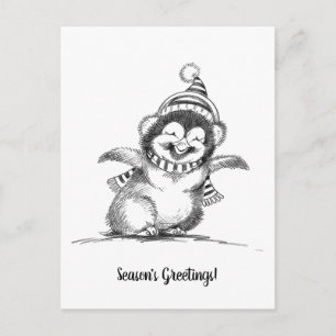 Niedlicher Weihnachtspenguin, Happy Baby Bird Postkarte