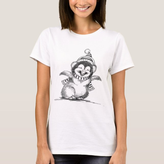 Niedlicher Weihnachtspenguin, Happy Baby Bird T-Shirt (Vorderseite)