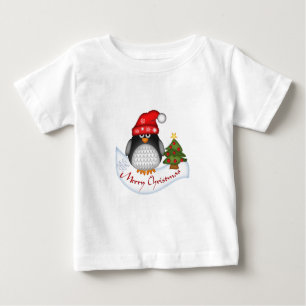 Niedlicher WeihnachtsPenguin mit Text Säugling Lan Baby T-shirt