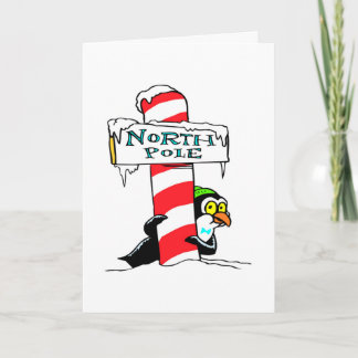 Niedlicher Weihnachtspenguin Real North Pole Ferie Feiertagskarte