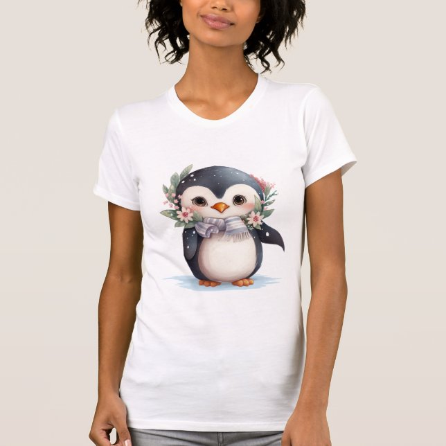 Niedlicher Weihnachtspenguin T-Shirt - Festliche W (Vorderseite)