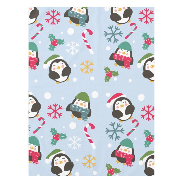 Niedlicher WeihnachtsPenguin Tischdecke (Vorderseite)