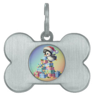Niedlicher Weihnachtspinguin mit Geschenken und Li Tiermarke