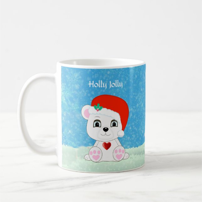 Niedlicher Weihnachtspolar & Snowman Kaffeetasse (Links)
