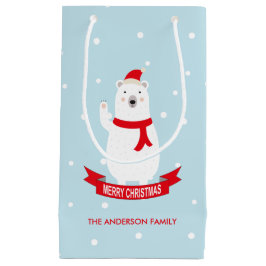 Niedlicher Weihnachtspolarbär individuell anpassba Kleine Geschenktüte