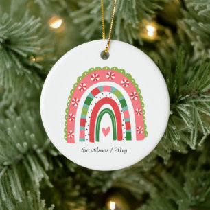 Niedlicher Weihnachtsregenbogen Keramik Ornament