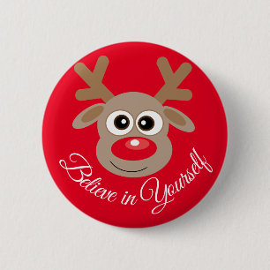 Niedlicher Weihnachtsreiniger Cartoon Inspiration Button